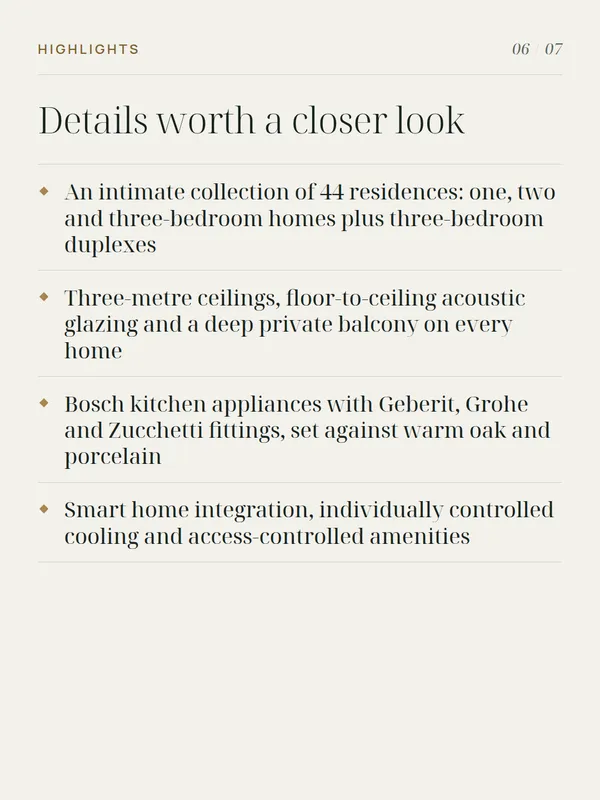 Slide 6 of 7 in a sample carousel for Soma Residences