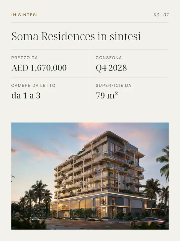 Slide 3 di 7 del carosello di esempio per Soma Residences