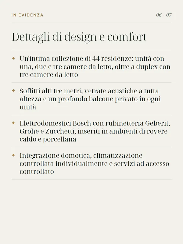 Slide 6 di 7 del carosello di esempio per Soma Residences