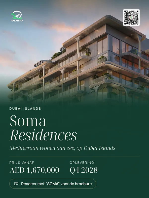 Een voorbeeldbanner voor Soma Residences, in het formaat van een post