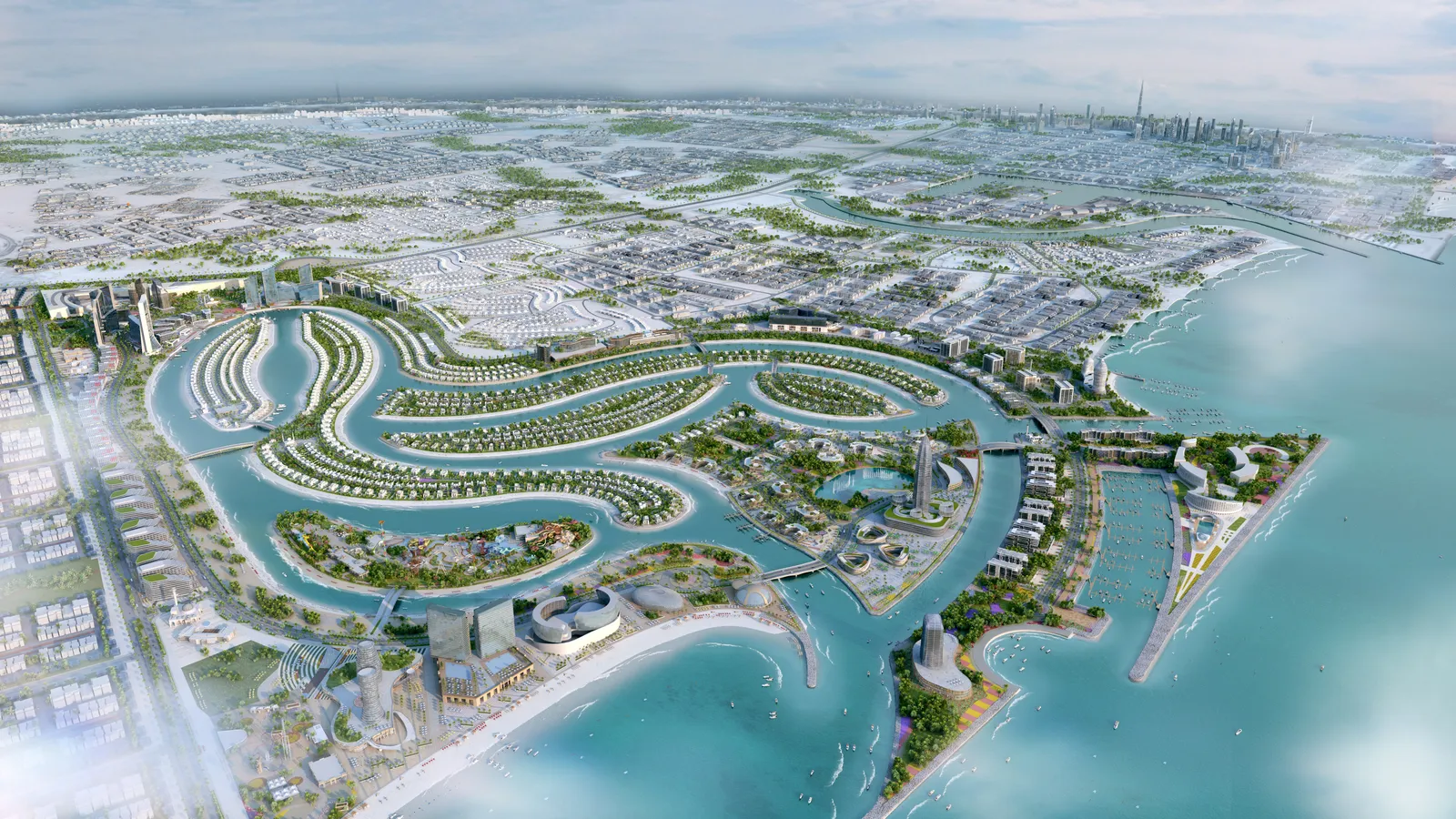 The eight islands of Ajmal Makan City from the air